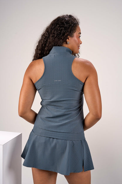 Black Clover Women's Sleeveless Dark Grey Polo for Golf or Tennis