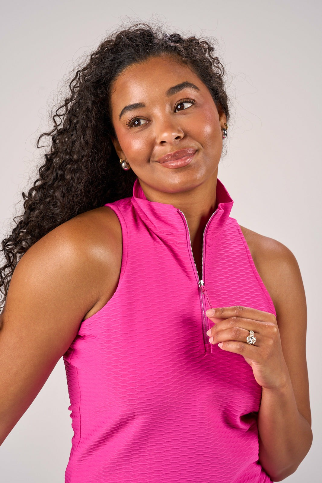 Black Clover Women's Sleeveless Pink Polo for Golf or Tennis