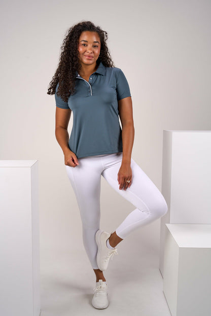 Black Clover Fitted Women's Dark Grey Polo for Golf or Business