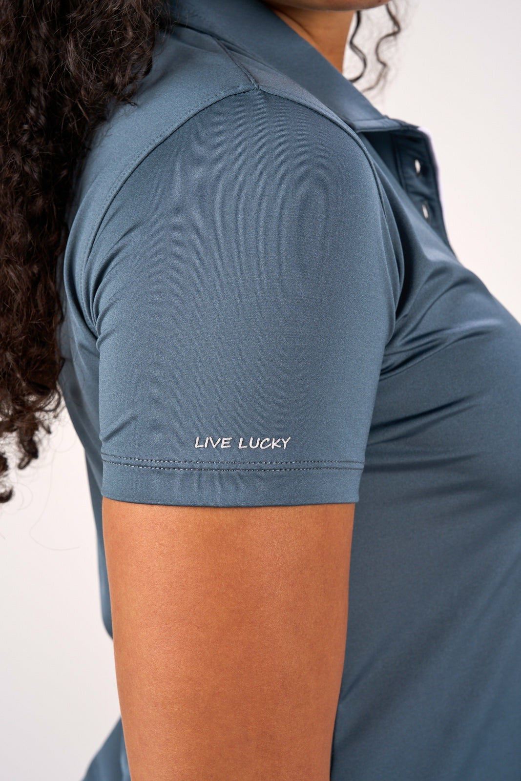 Black Clover Fitted Women's Dark Grey Polo for Golf or Business