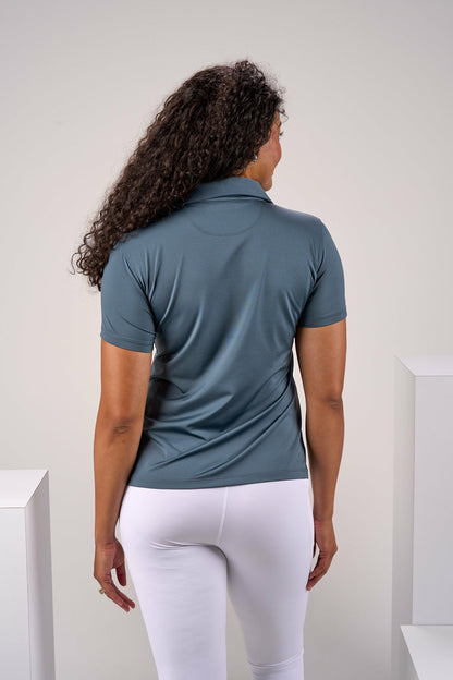 Black Clover Fitted Women's Dark Grey Polo for Golf or Business