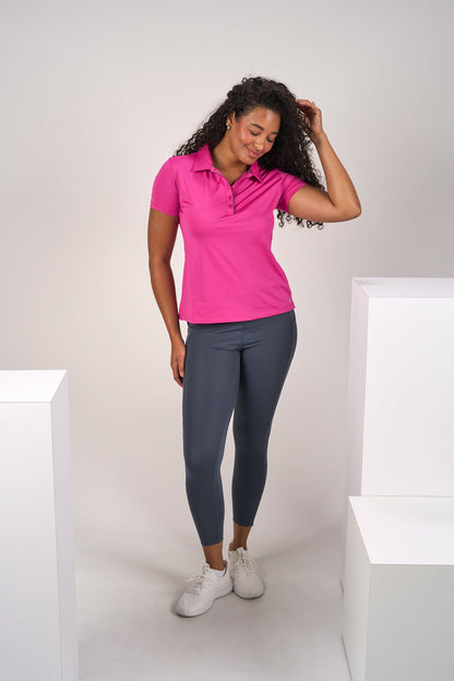 Black Clover Fitted Women's Pink Polo for Golf or Business