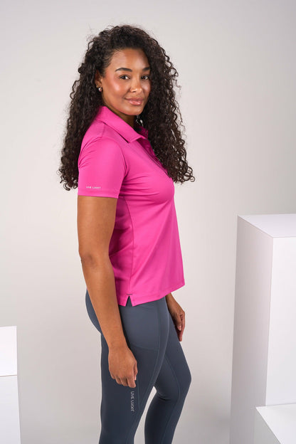 Black Clover Fitted Women's Pink Polo for Golf or Business