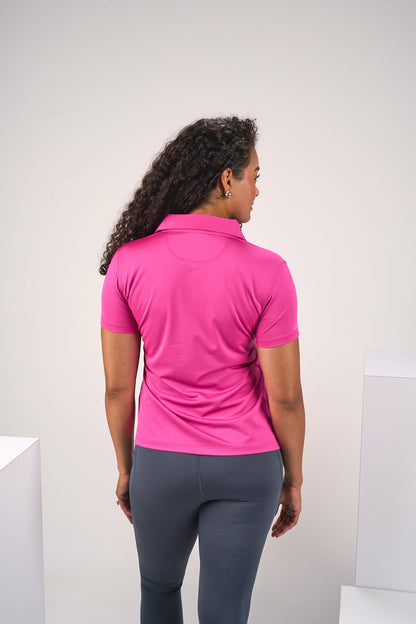 Black Clover Fitted Women's Pink Polo for Golf or Business