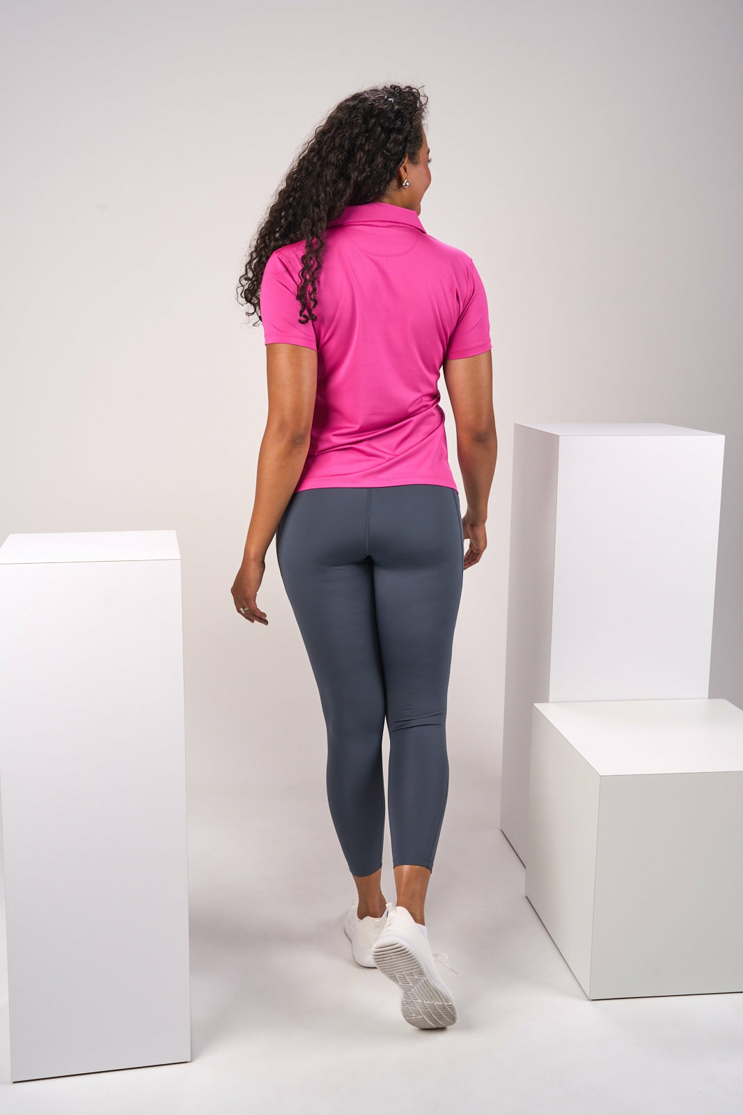 Black Clover Fitted Women's Pink Polo for Golf or Business