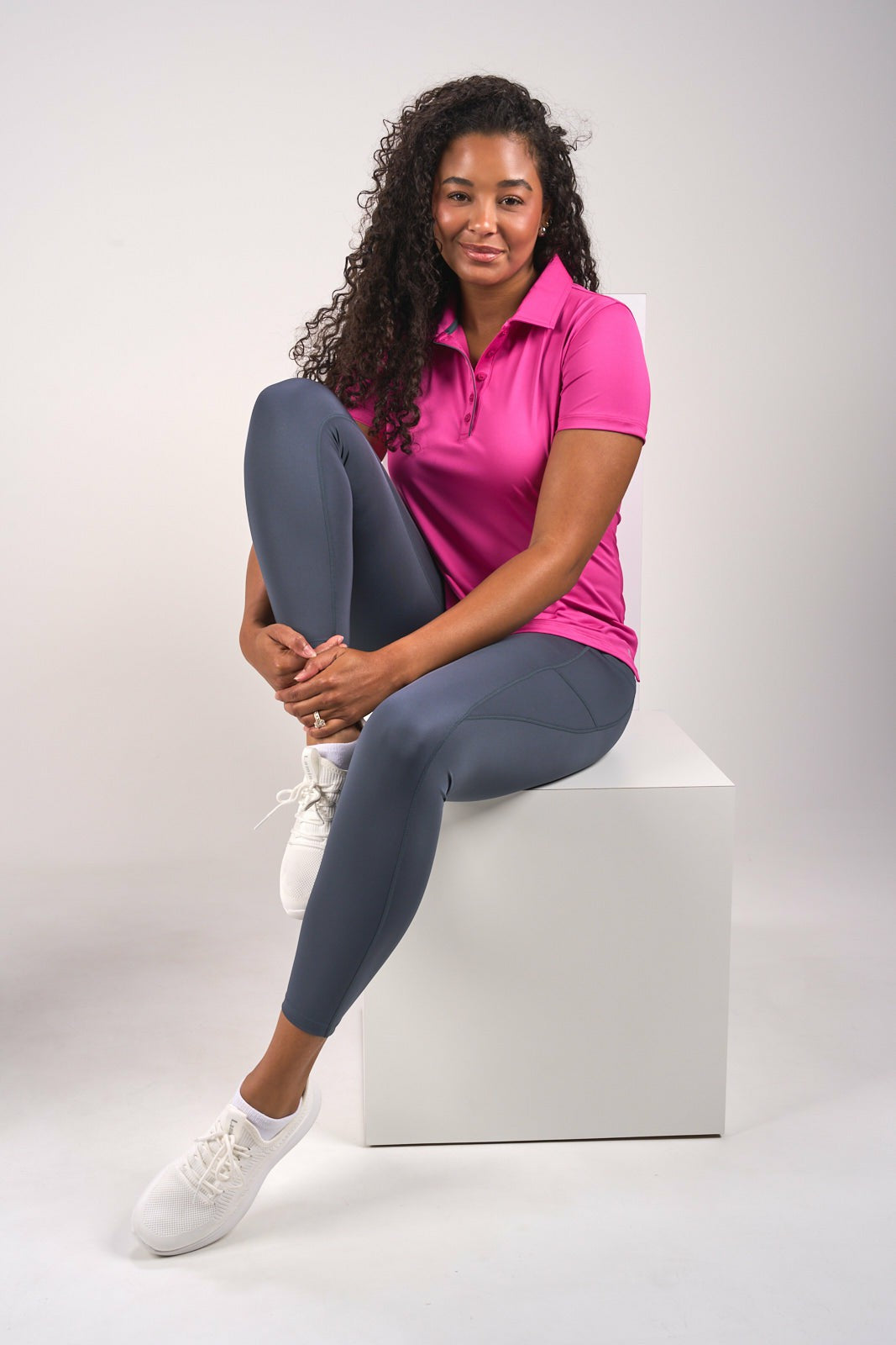 Black Clover Fitted Women's Pink Polo for Golf or Business