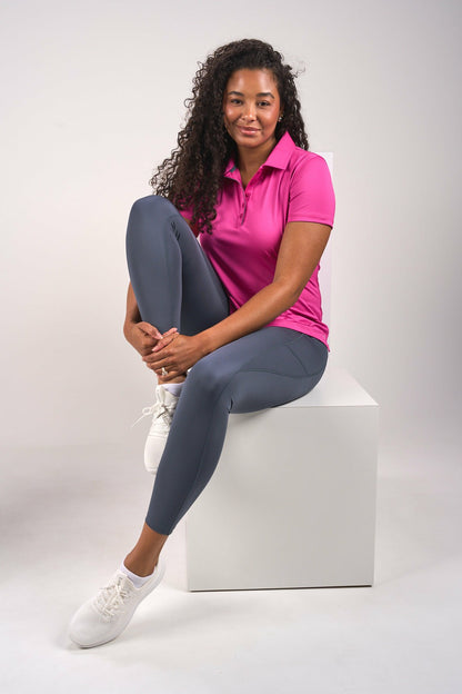 Black Clover Fitted Women's Pink Polo for Golf or Business