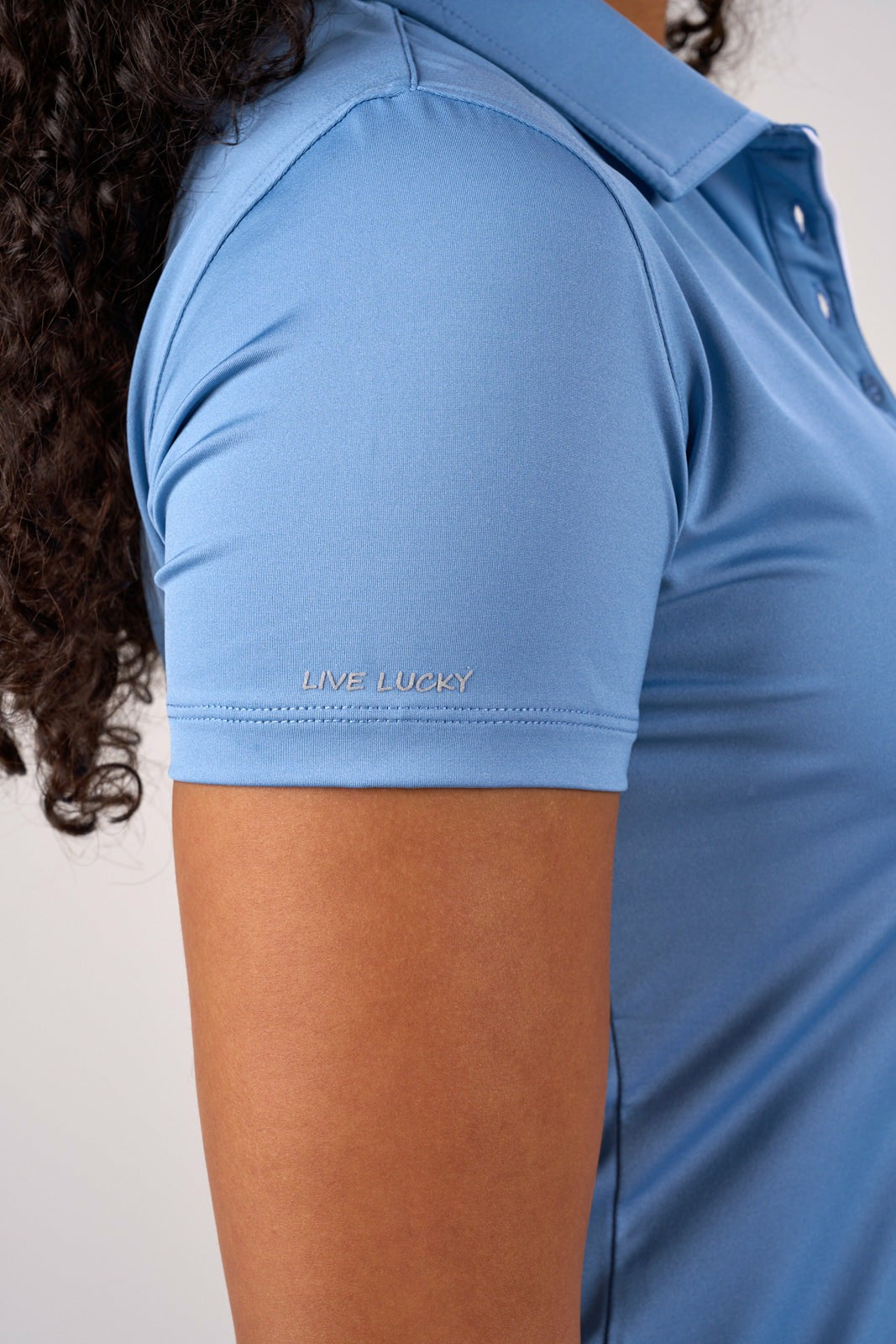 Black Clover Fitted Women's Blue Polo for Golf or Business