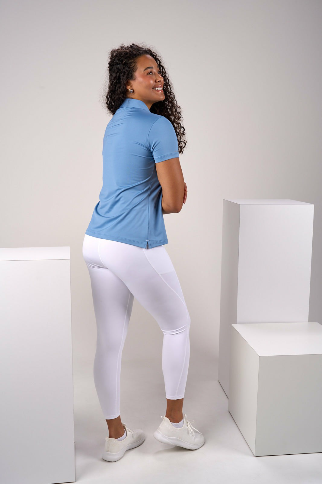 Black Clover Fitted Women's Blue Polo for Golf or Business