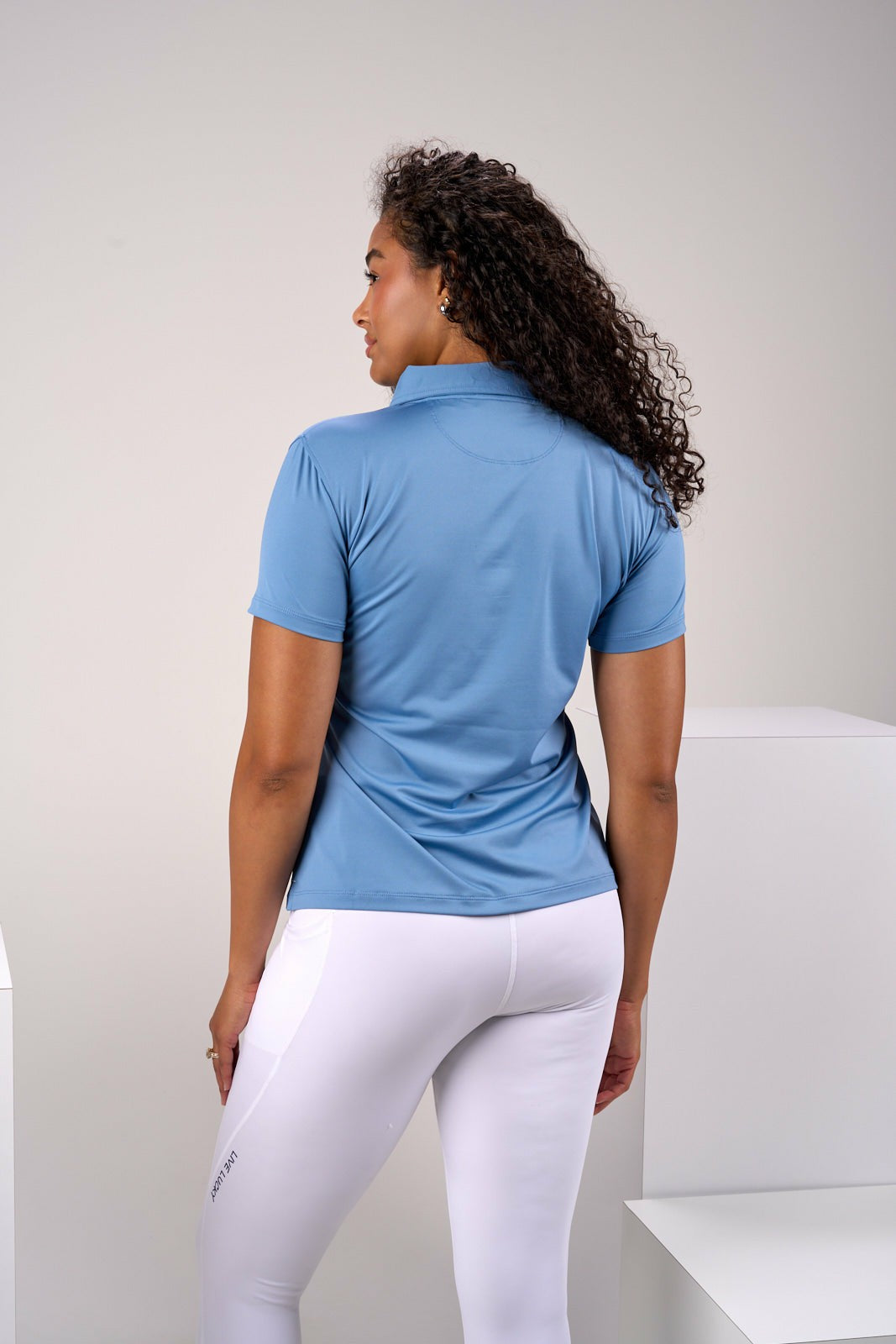 Black Clover Fitted Women's Blue Polo for Golf or Business