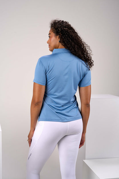 Black Clover Fitted Women's Blue Polo for Golf or Business