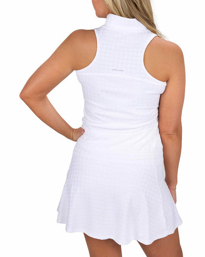 Black Clover Women's Herringbone Jacquard White Tennis Tank
