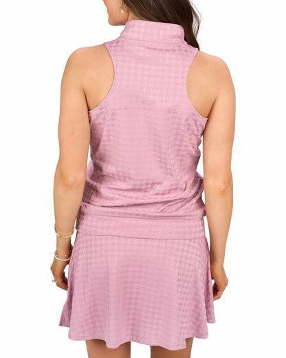 Black Clover Women's Herringbone Jacquard Pink Tennis Tank