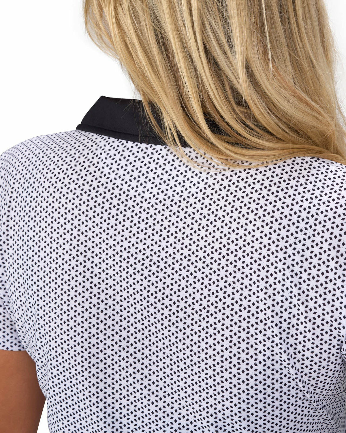 Black Clover Women's White and Black Patterened Active Polo