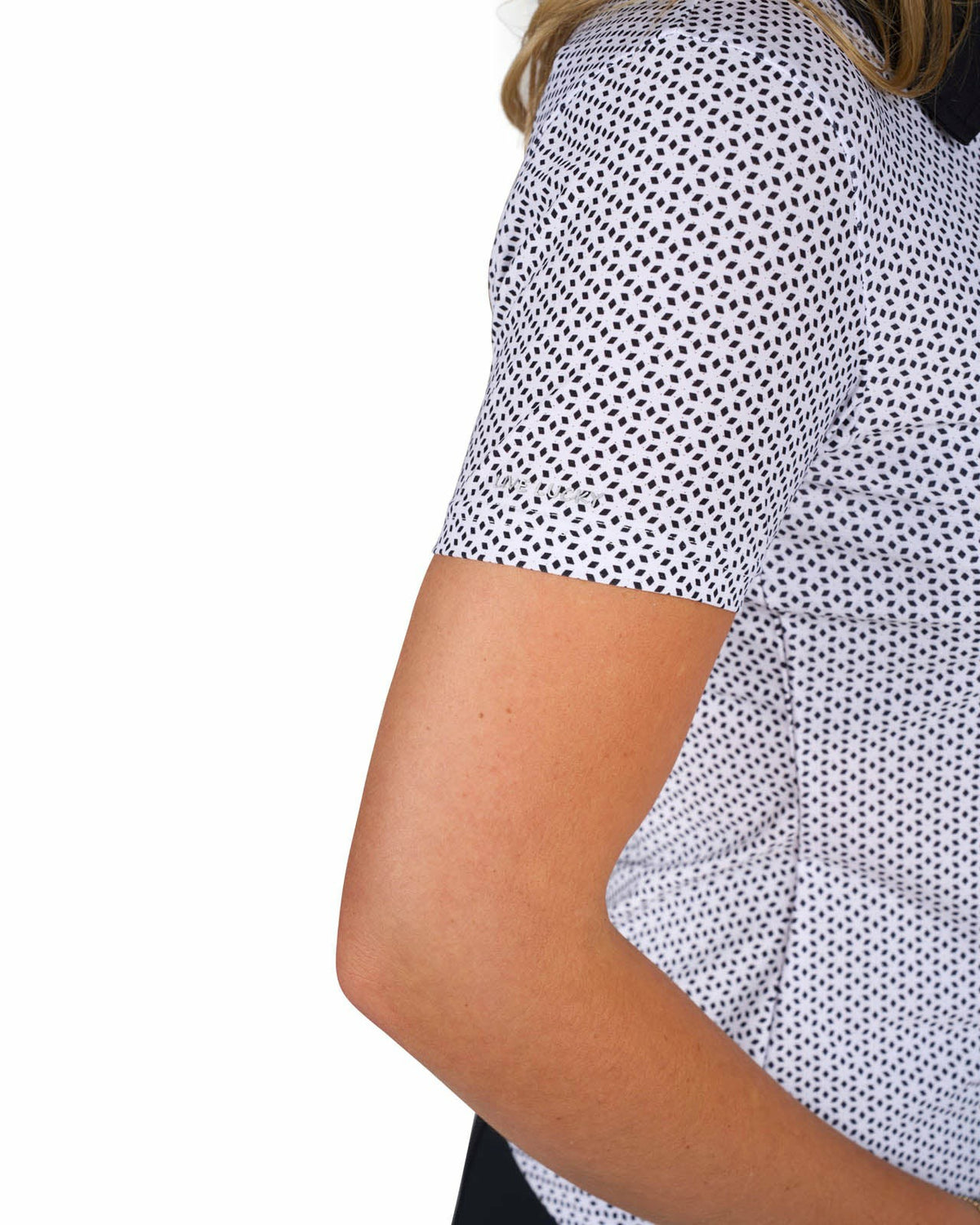 Black Clover Women's White and Black Patterened Active Polo