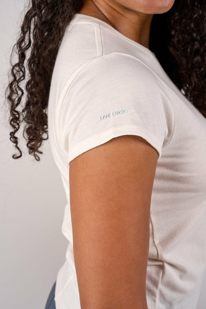 Black Clover Women's Soft Cream Athletic T-Shirt with Stretch