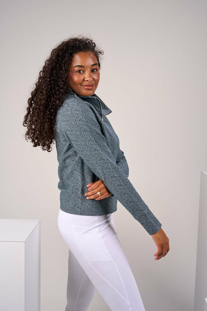 Black Clover Women's Dark Grey Textured Quarter-Zip Pullover