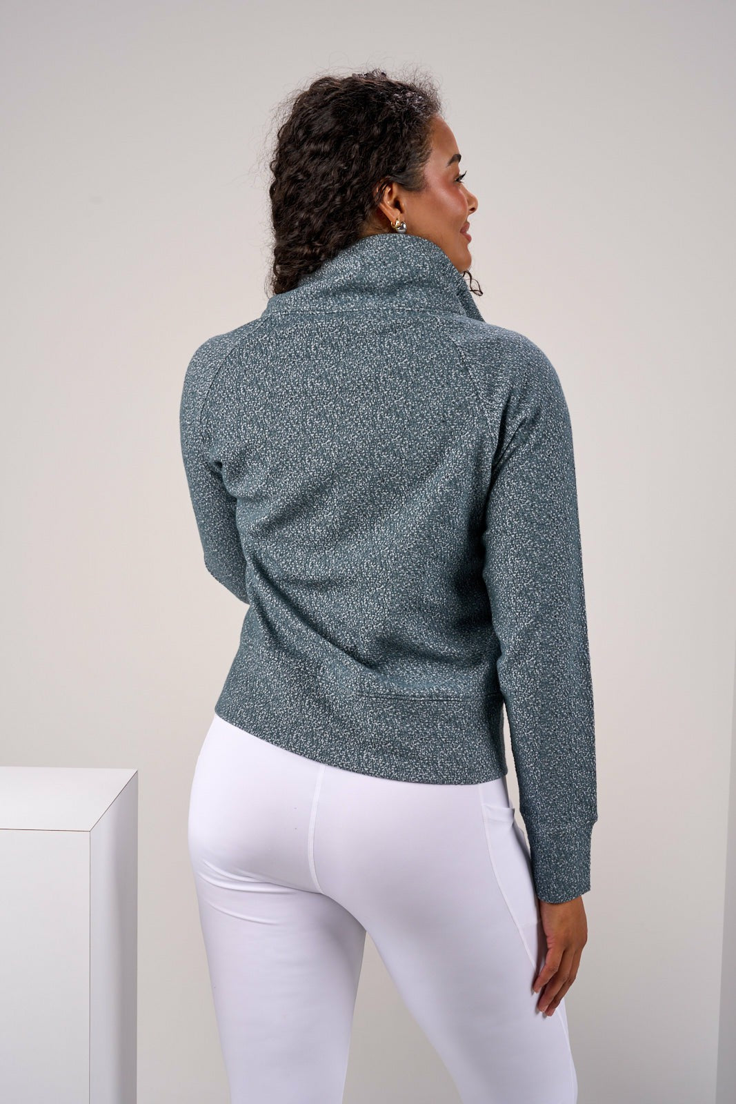 Black Clover Women's Dark Grey Textured Quarter-Zip Pullover