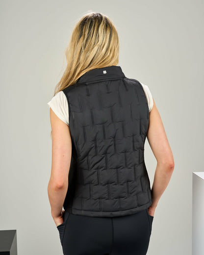 Black Clover Women's Warm and Comfortable Black Puffer Vest