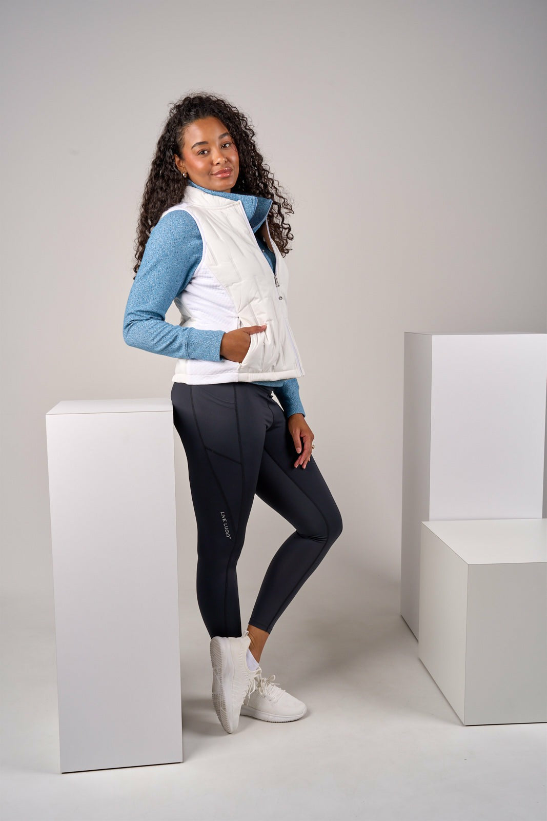 Black Clover Women's Warm and Comfortable White Puffer Vest