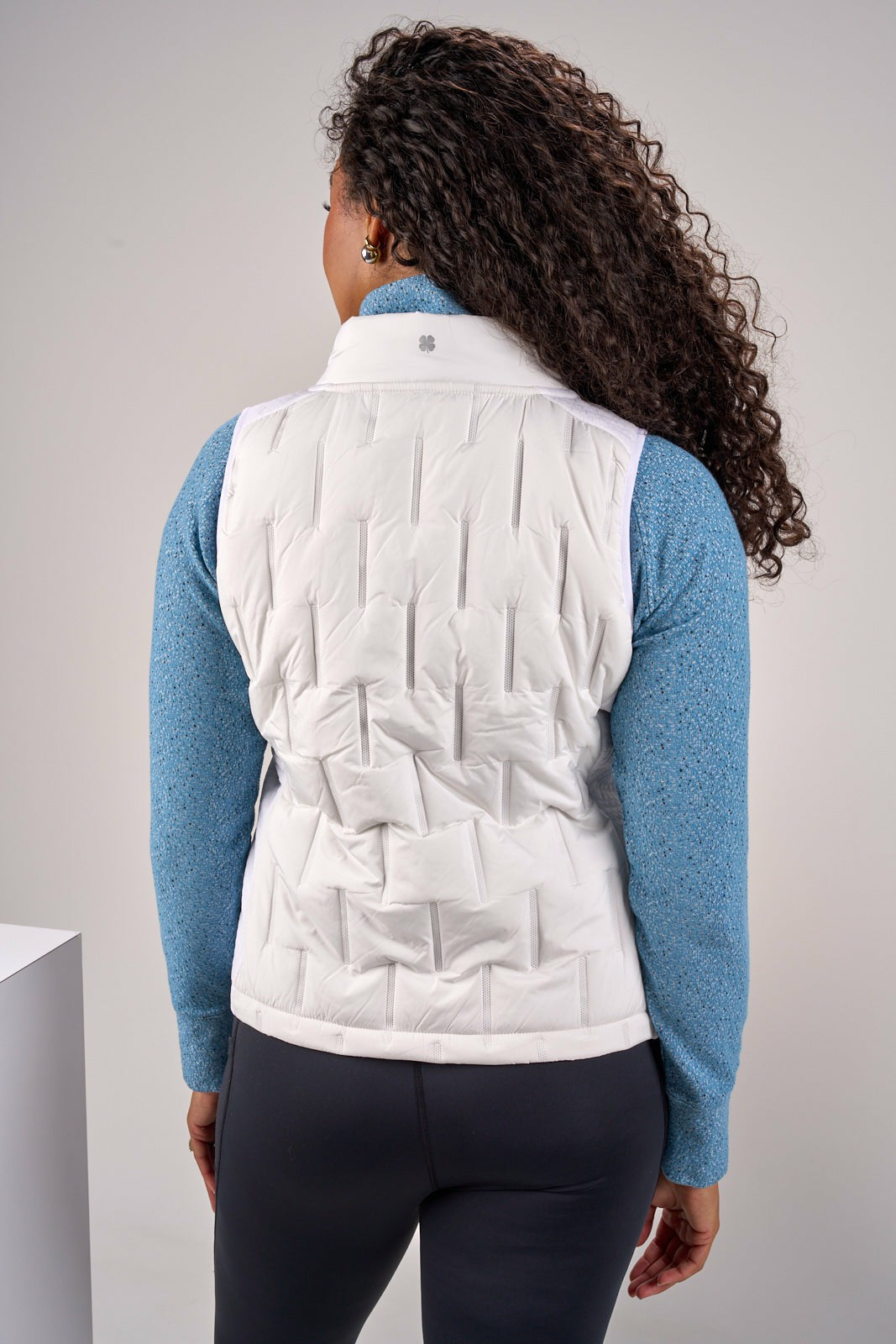 Black Clover Women's Warm and Comfortable White Puffer Vest