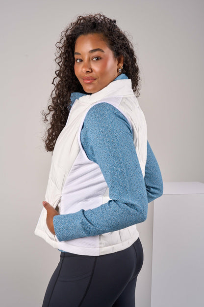 Black Clover Women's Warm and Comfortable White Puffer Vest