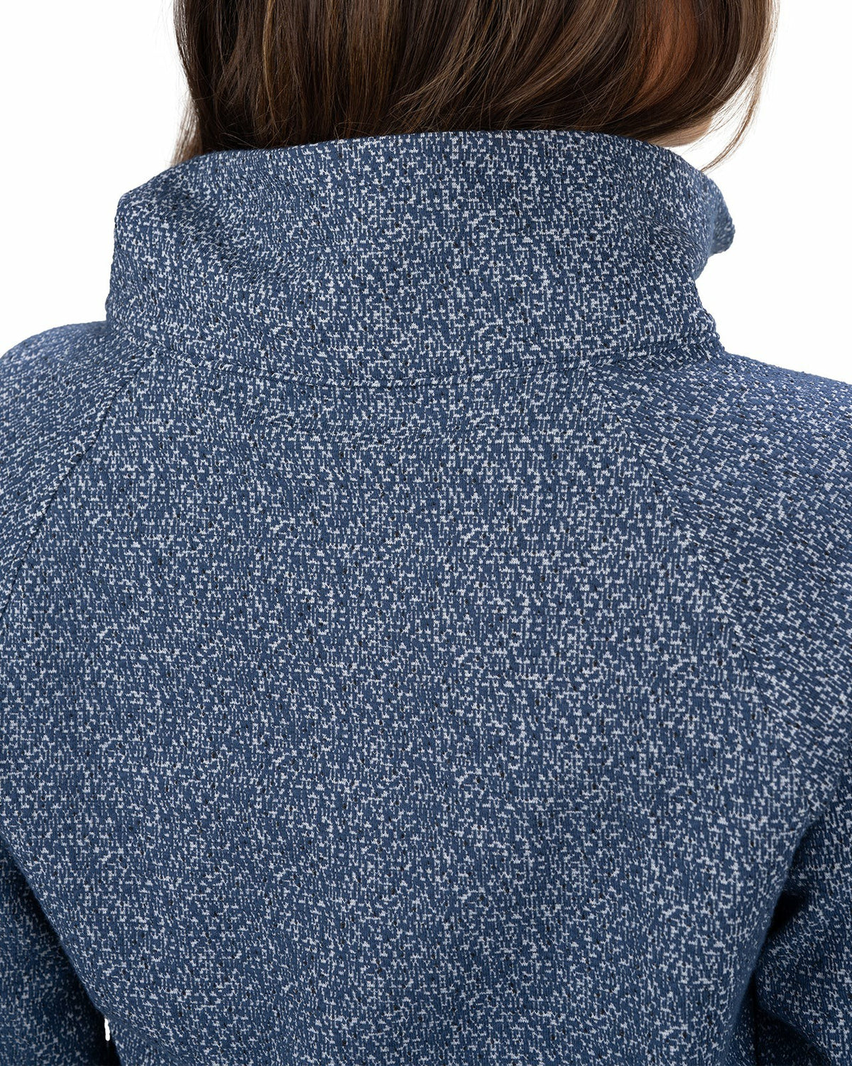 Black Clover Women's Navy and White Textured Quarter-Zip Pullover