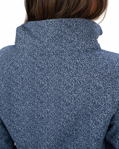 Black Clover Women's Navy and White Textured Quarter-Zip Pullover
