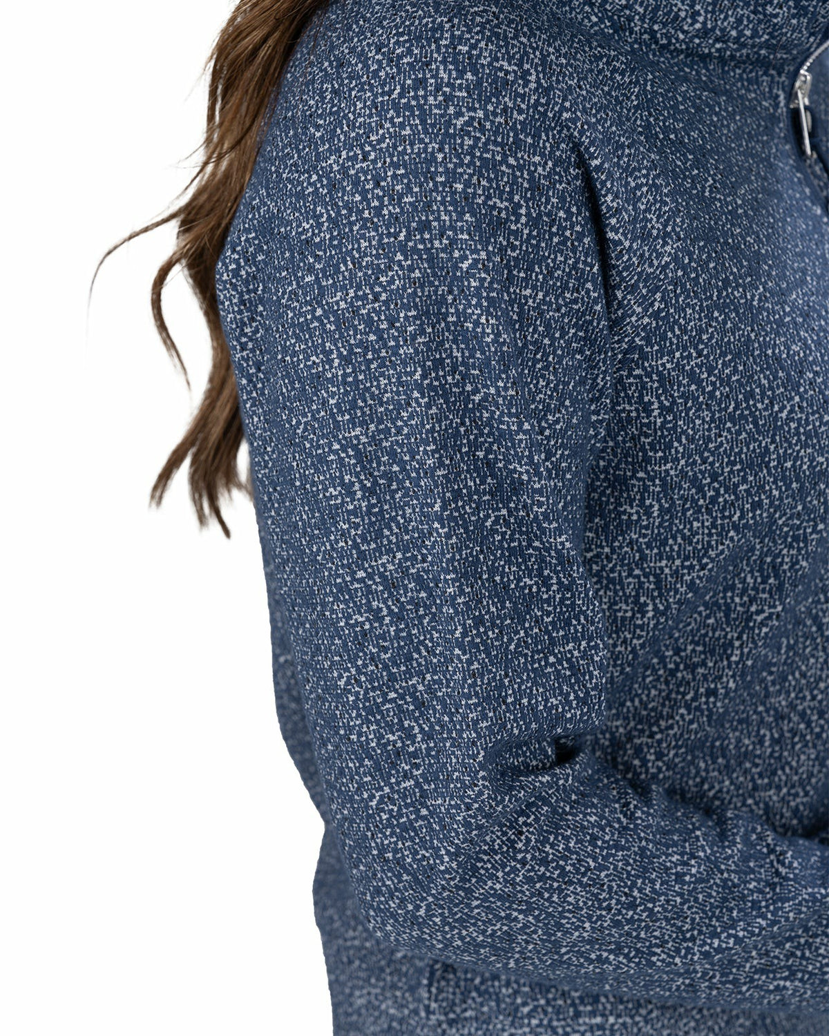 Black Clover Women's Navy and White Textured Quarter-Zip Pullover