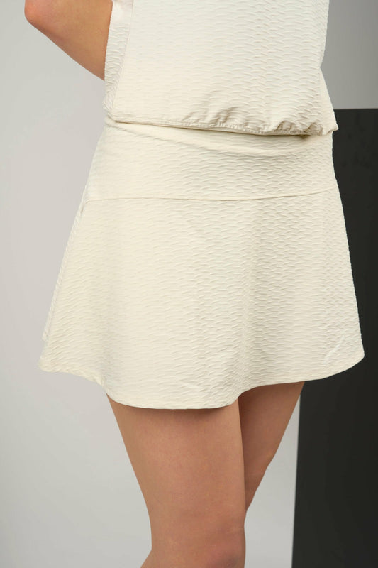 Black Clover Women's Textured Cream Skort for Golf or Tennis