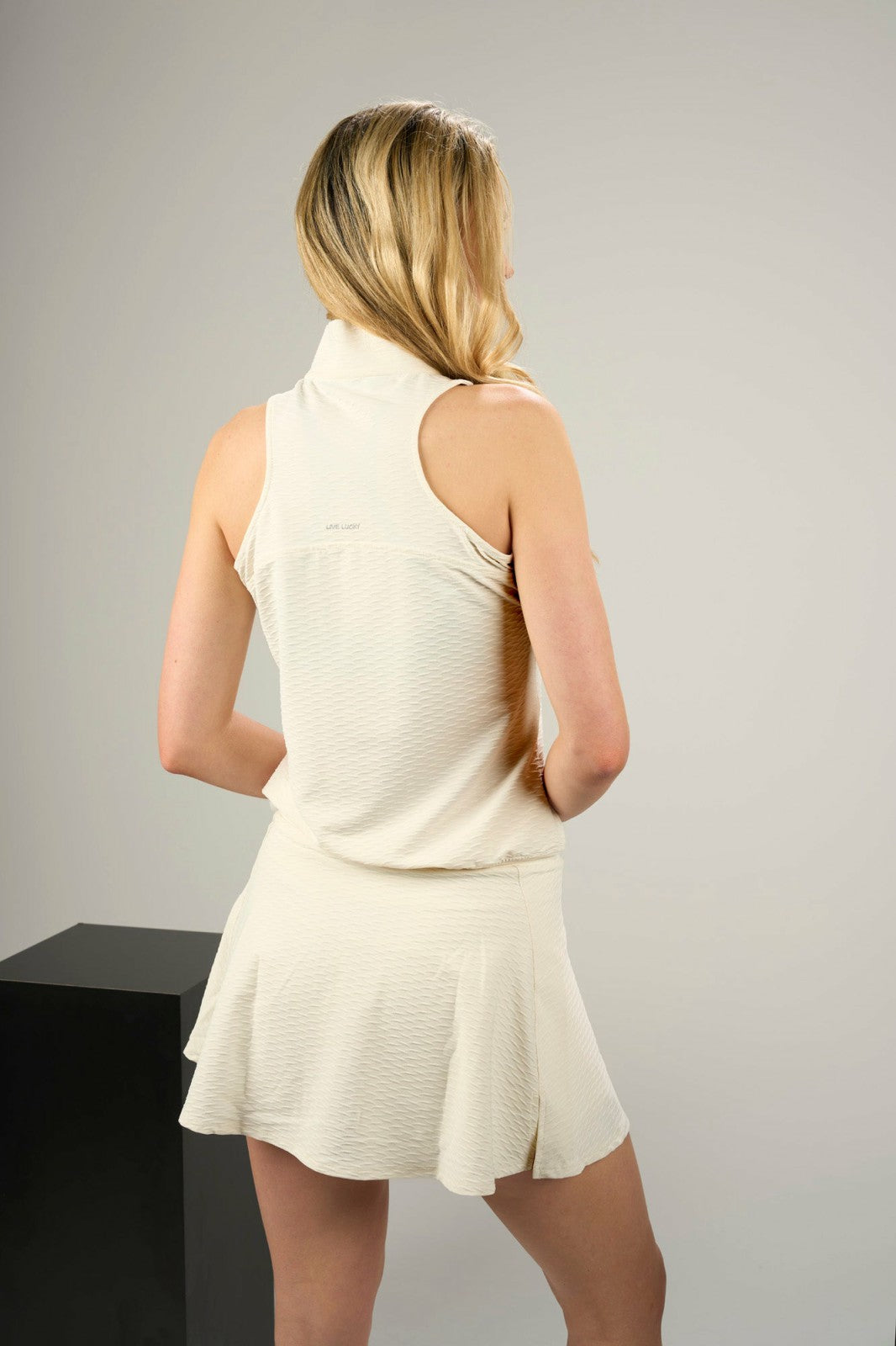 Black Clover Women's Textured Cream Skort for Golf or Tennis