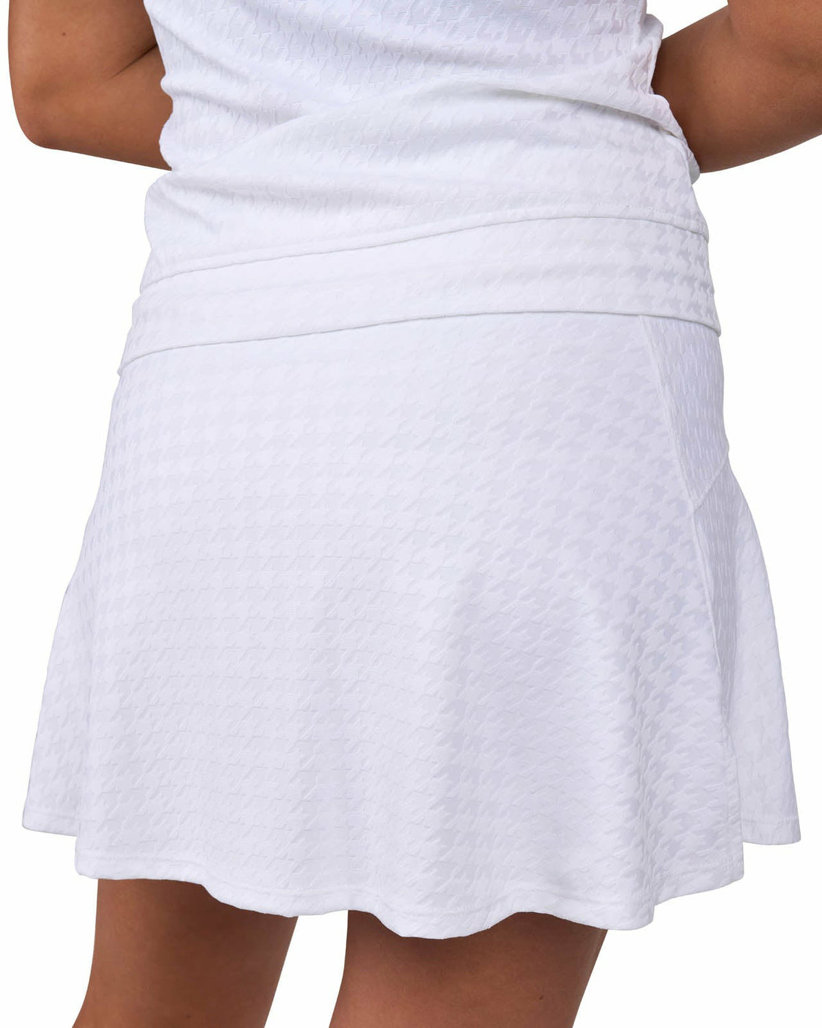 Black Clover Women's Herringbone Jacquard White Tennis Skirt