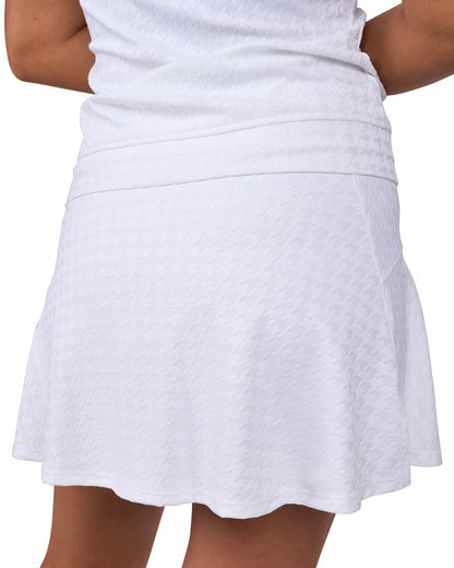 Black Clover Women's Herringbone Jacquard White Tennis Skirt
