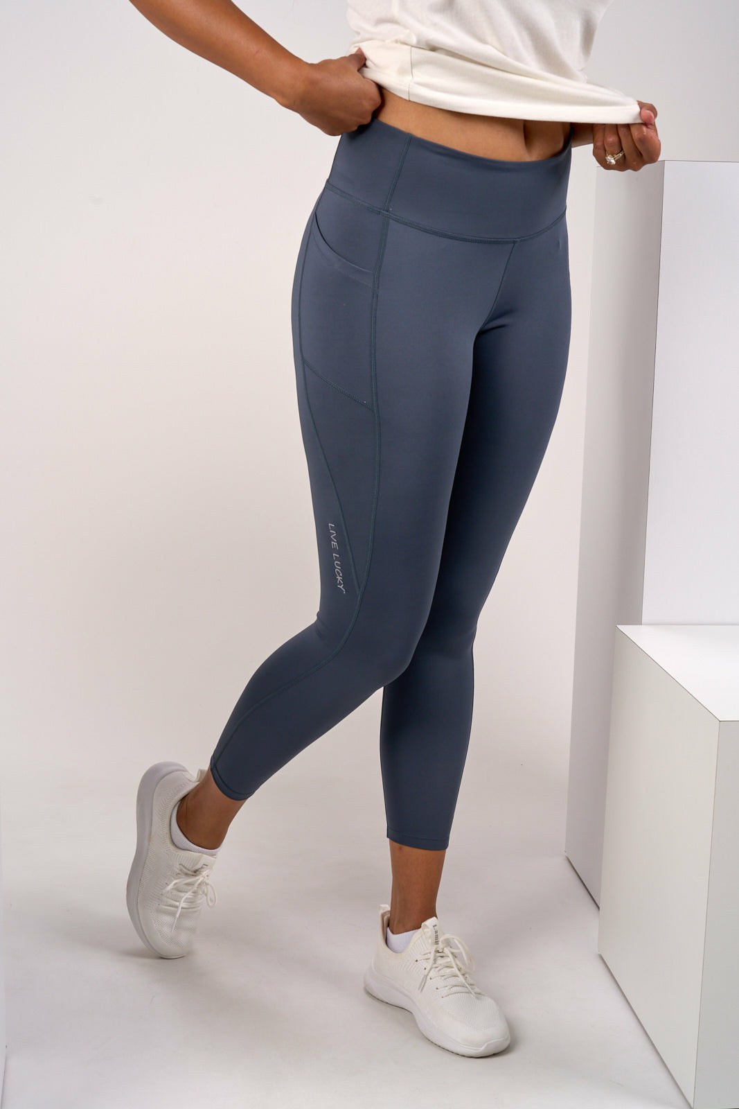 Black Clover Women's High Waisted Grey Athletic Leggings with Ultimate Stretch