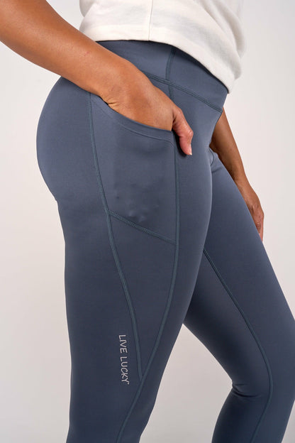 Black Clover Women's High Waisted Grey Athletic Leggings with Ultimate Stretch