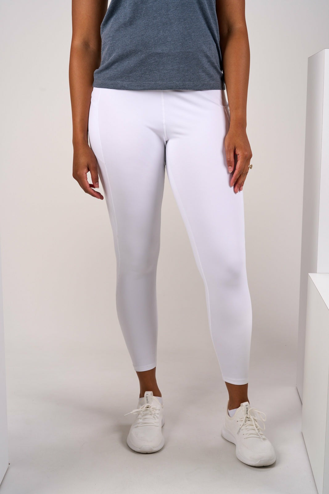 Black Clover Women's High Waisted White Athletic Leggings with Ultimate Stretch