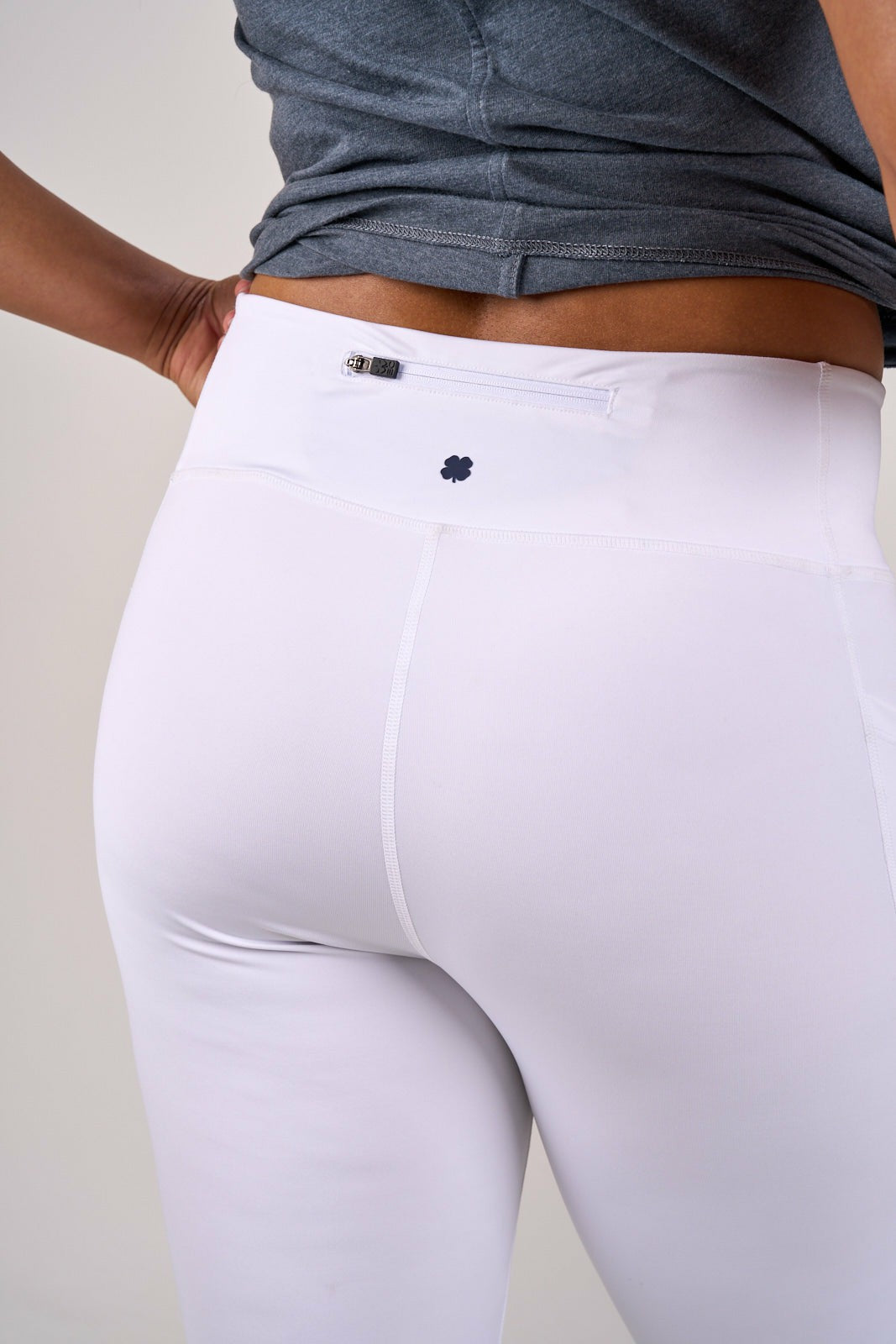 Black Clover Women's High Waisted White Athletic Leggings with Ultimate Stretch