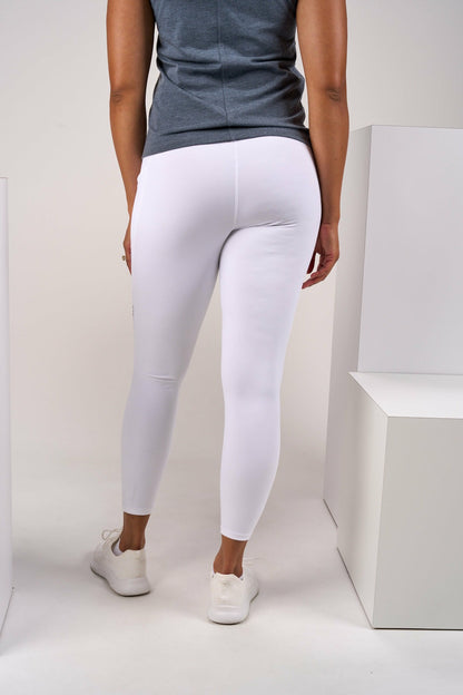 Black Clover Women's High Waisted White Athletic Leggings with Ultimate Stretch