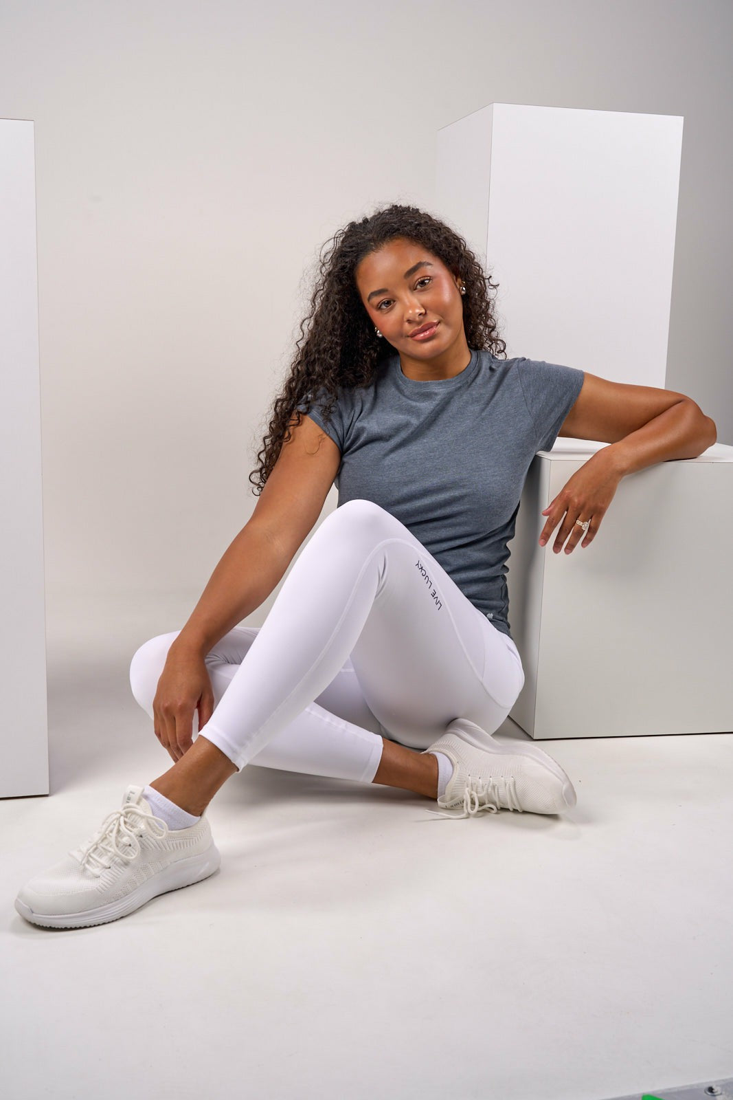 Black Clover Women's High Waisted White Athletic Leggings with Ultimate Stretch