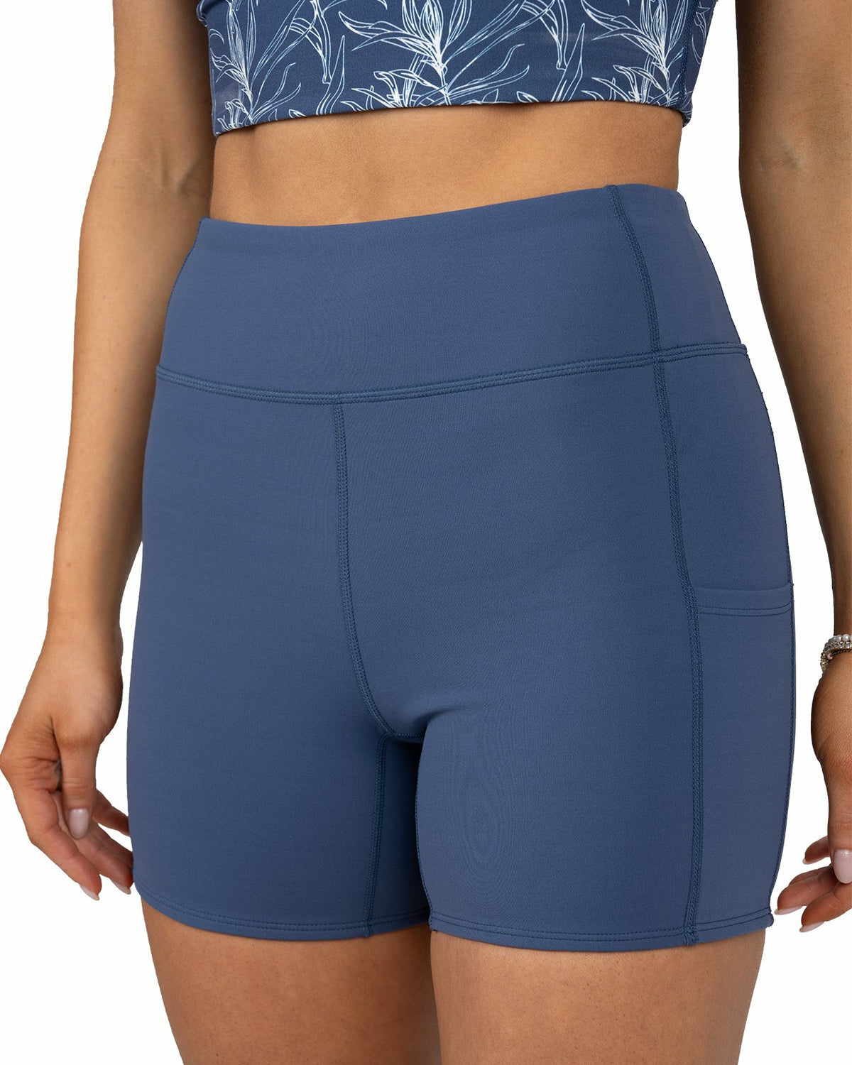 Black Clover Women's Navy Biker Shorts, Perfect for Layering