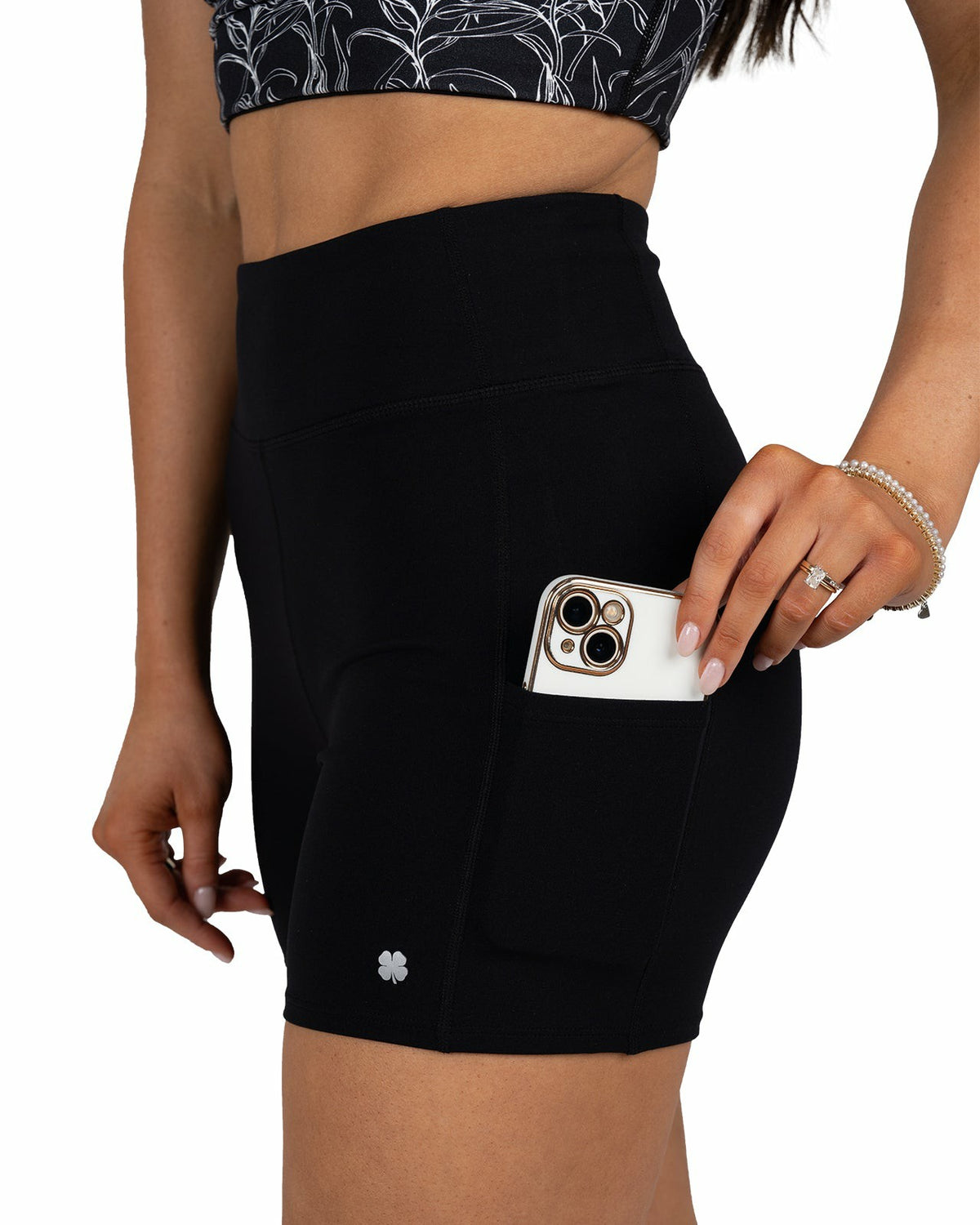 Black Clover Women's Black Biker Shorts, Perfect for Layering