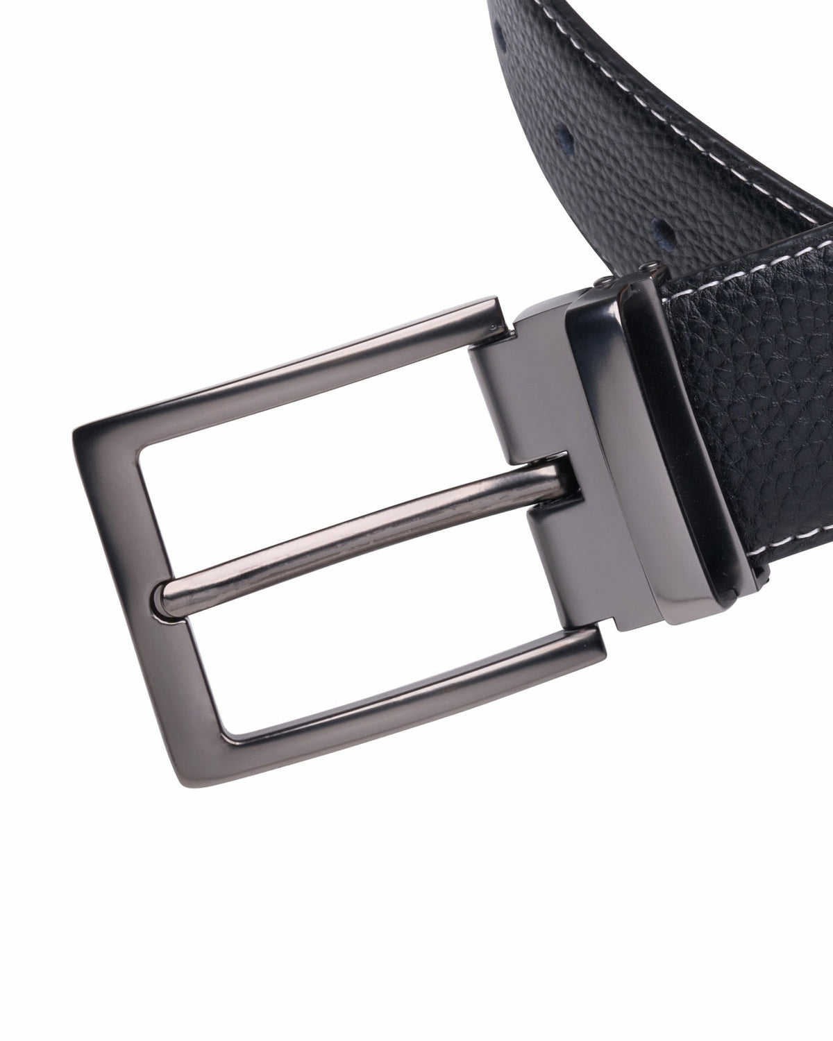 Black Clover Elevated Black Pebbled Leather Belt for Men
