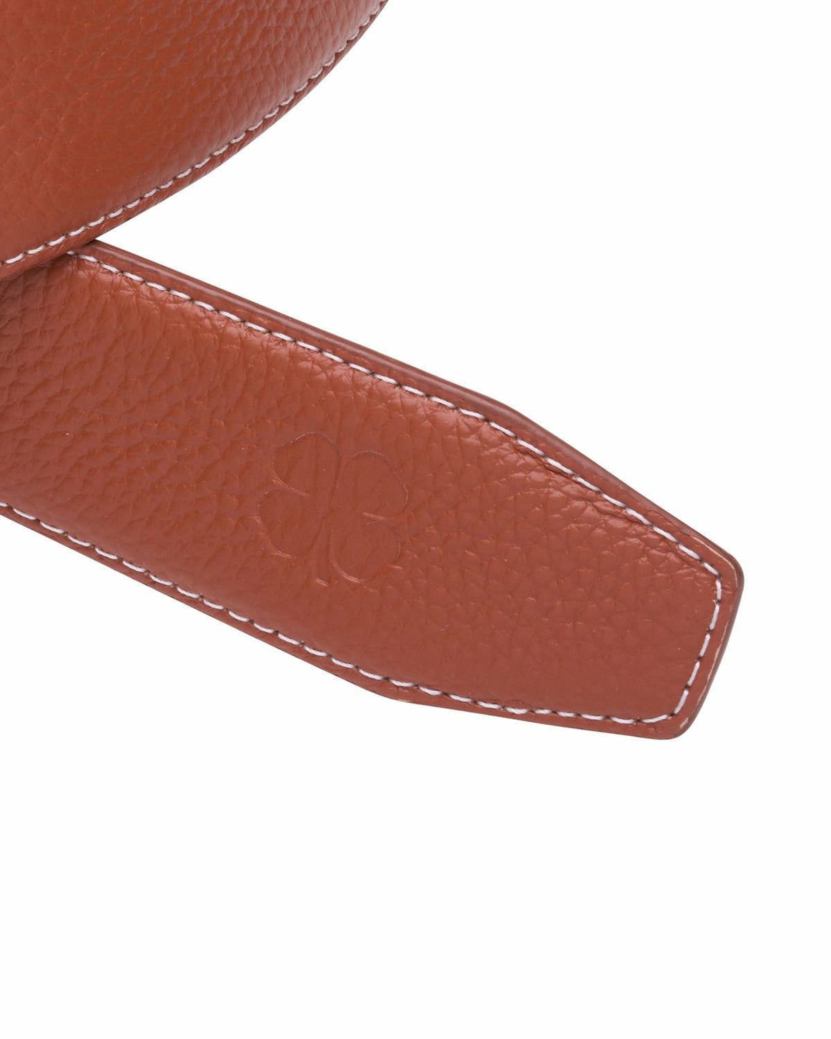 Black Clover Elevated Brown Pebbled Leather Belt for Men