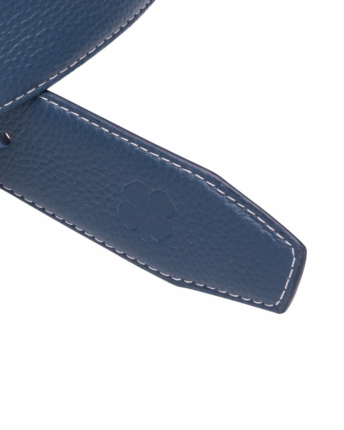 Black Clover Elevated Navy Pebbled Leather Belt for Men