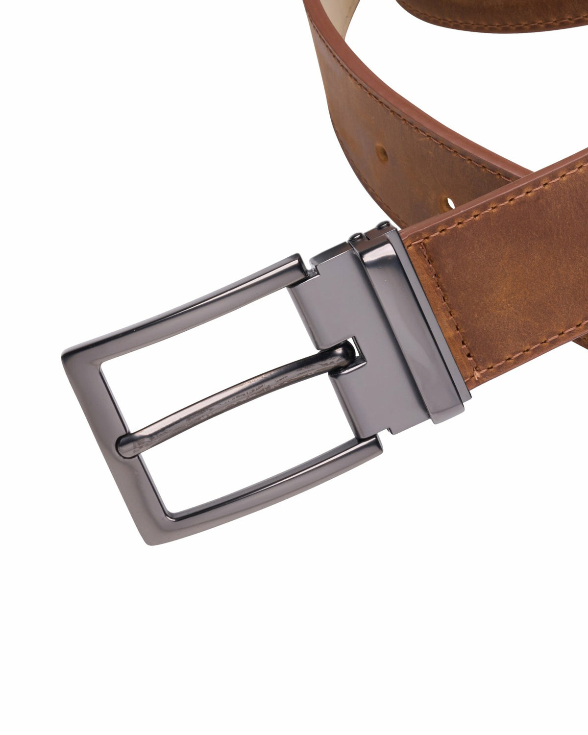 Black Clover Elevated Brown Waxed Leather Belt for Men