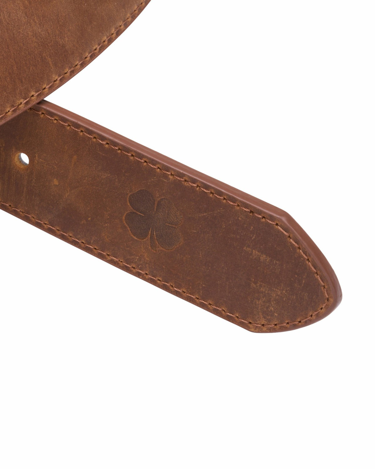 Black Clover Elevated Brown Waxed Leather Belt for Men