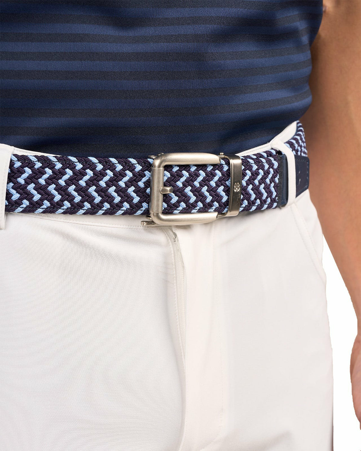 Black Clover Unisex Stretch Braided Navy and Azure Weave Belt