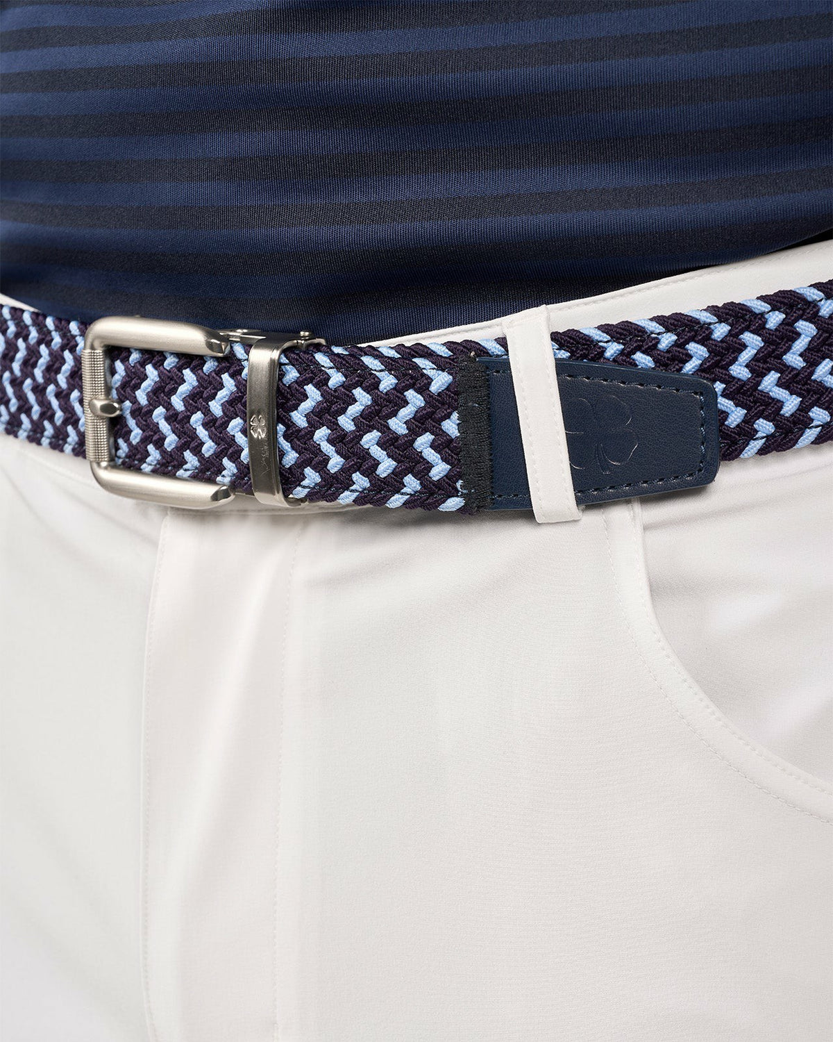 Black Clover Unisex Stretch Braided Navy and Azure Weave Belt
