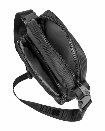 Black Clover Premium Heavy Duty Black Crossbody Bag for Travel and Lifestyle