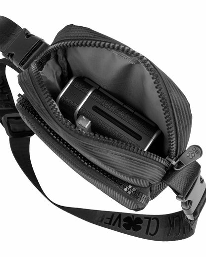 Black Clover Premium Heavy Duty Black Crossbody Bag for Travel and Lifestyle